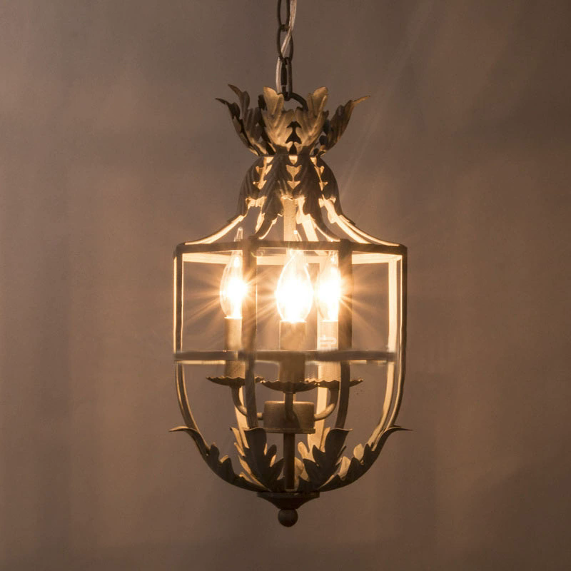 Baby Nursery Knobs - Retro Grey/gold Cage Chandelier 3Heads Metal