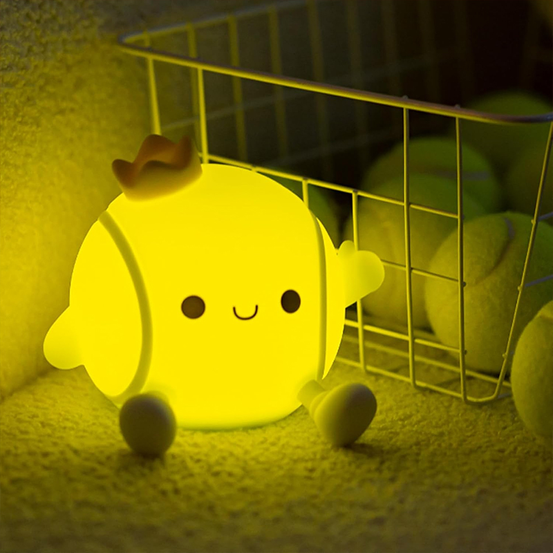 Baby Nursery Night Light - Cute Tennis Night Light Silicone Nursery