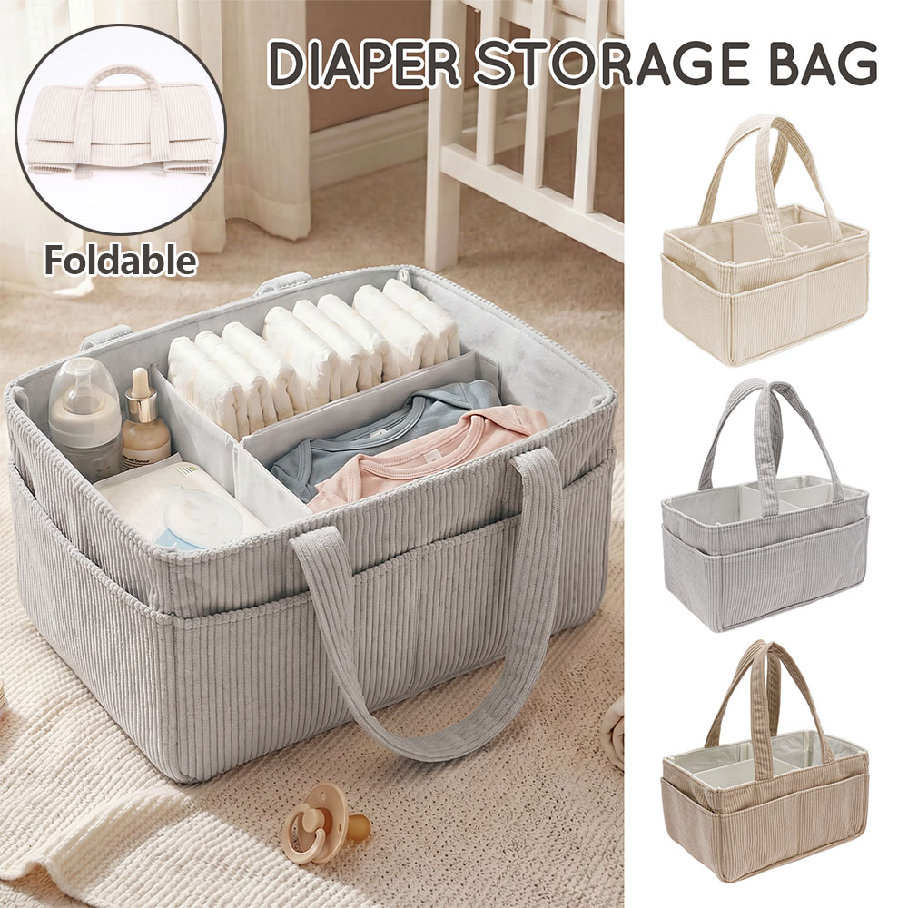 Baby Nursery Storage - Portable Baby Diaper Caddy Organizer Soft