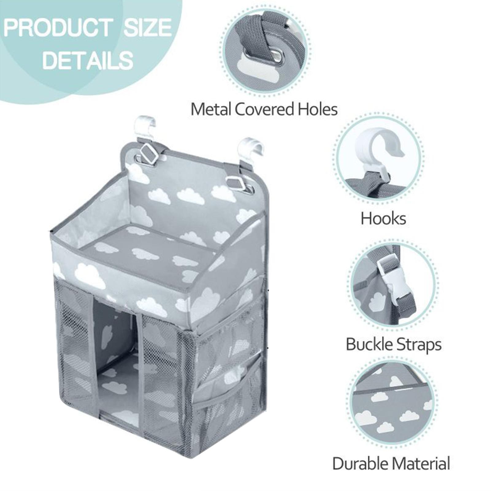 Baby Nursery Storage - Crib Diaper Organizer Waterproof Adjustable Multi-Pocket