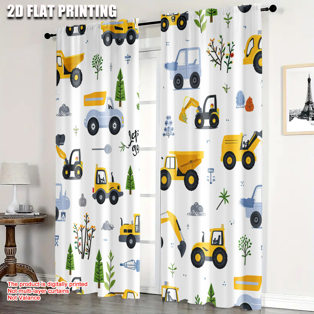 Blackout Curtain Nursery - 2pcs,2D plane printing Contemporary Curtains Playful