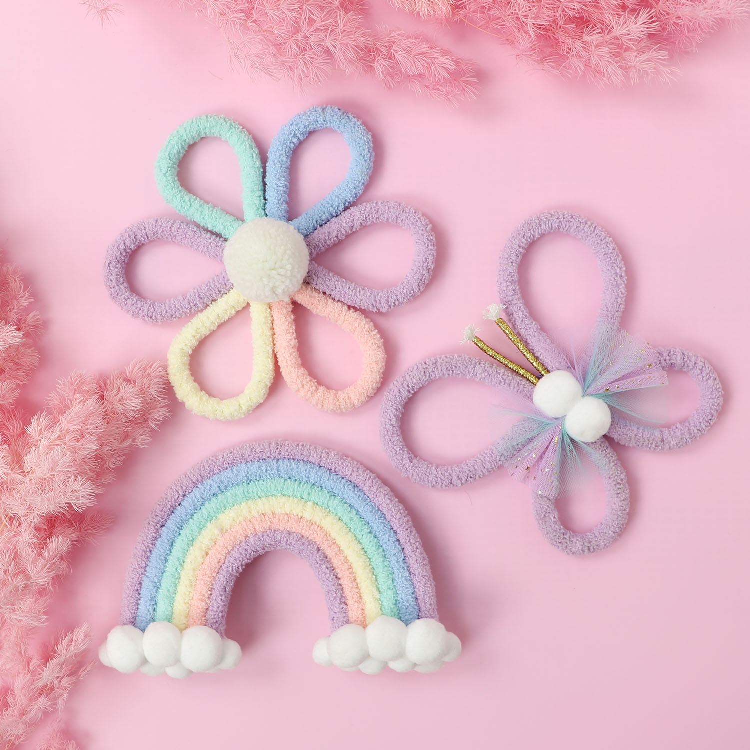 Baby Nursery Hanging Decor - Nordic Rainbow Daisy Flower Butterfly Boho