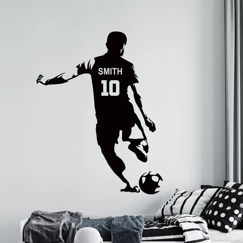Baby Name Wall Art - Personalized Soccer Player Name and Number