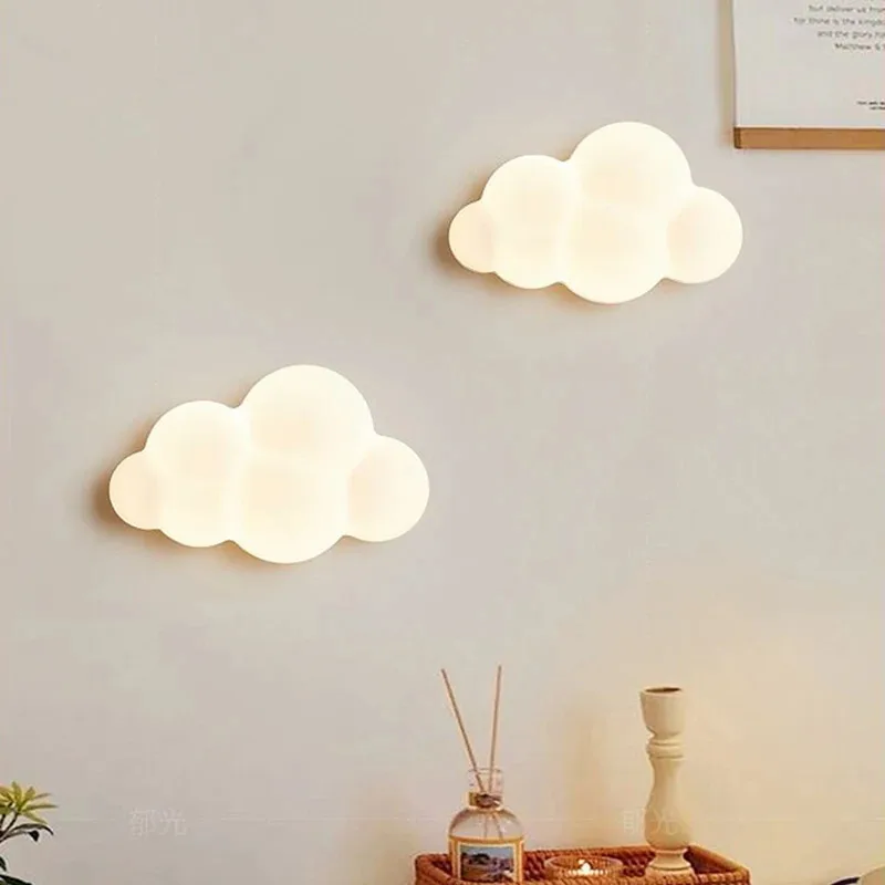 Baby Nursery Knobs - White Cloud Wall Lamps for Children's