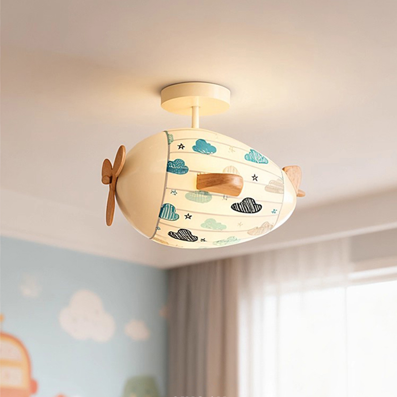 Baby Nursery Fabric - Children's Room Airplane Ceiling Light Fabric