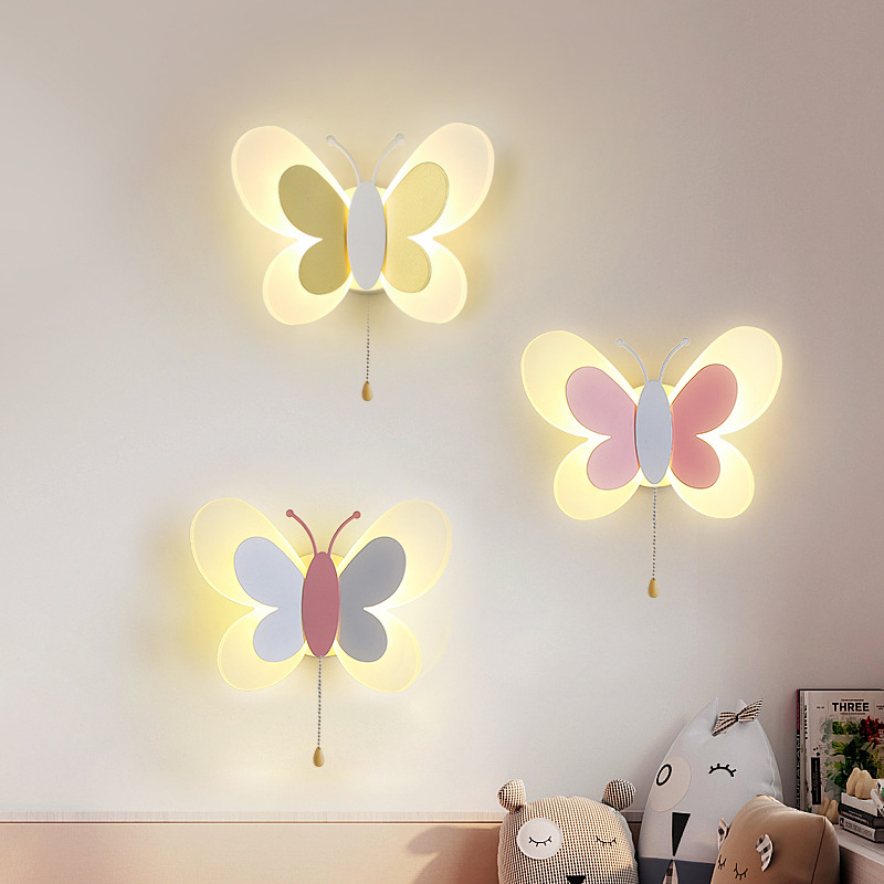 Baby Nursery Knobs - Cartoon Cute Blue Pink Butterfly Wall
