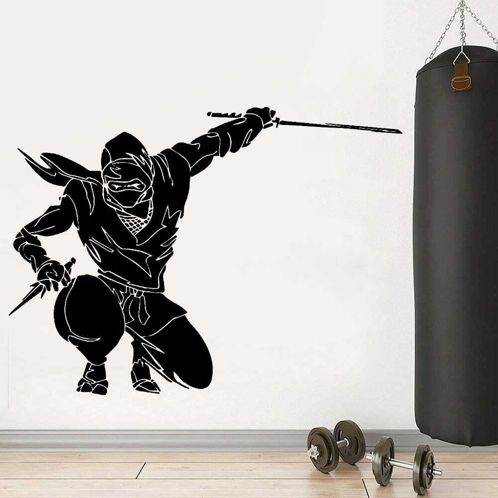 Baby Nursery Labels - Ninja Wall Decal Japanese Warrior Samurai