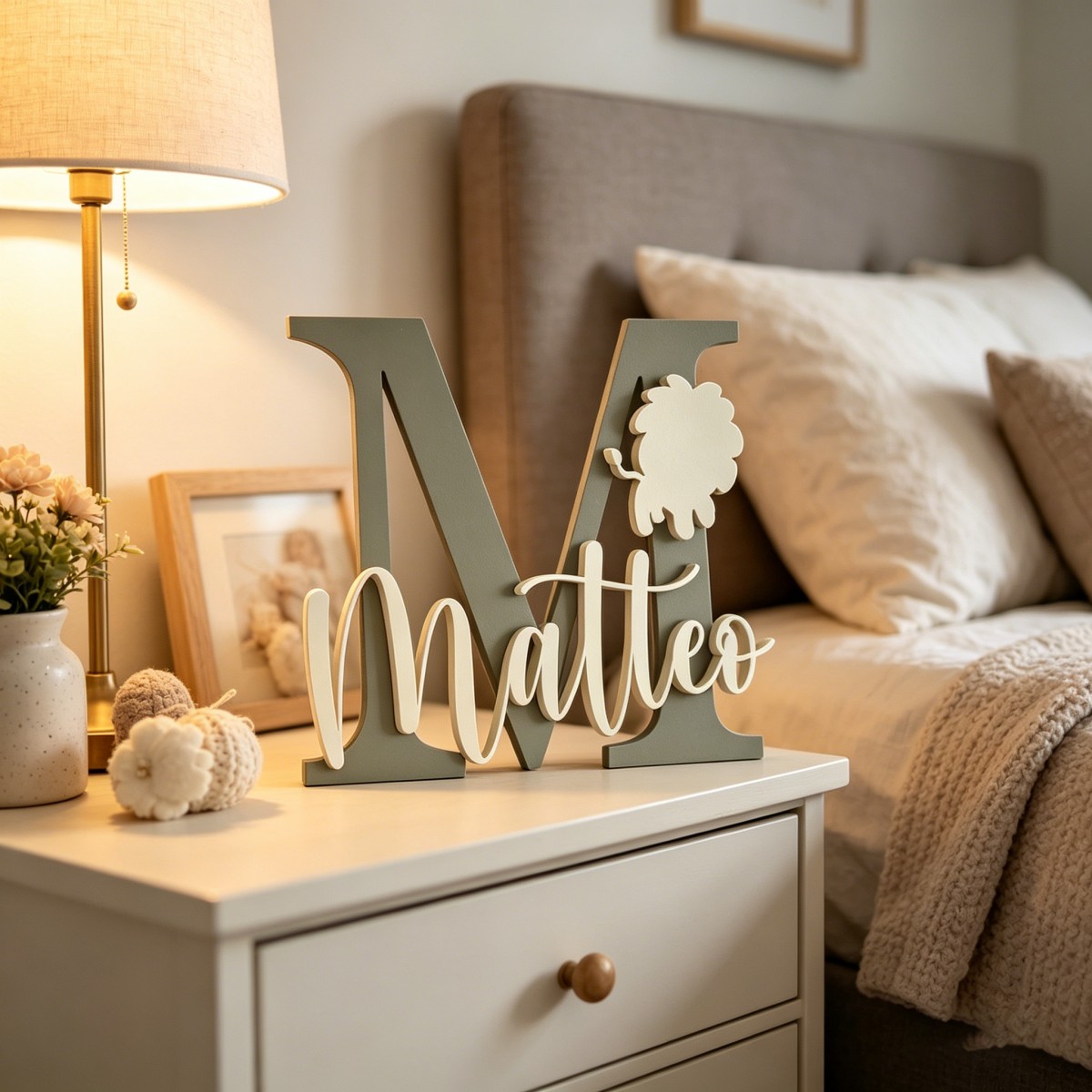 Baby Nursery Toy - 1Pc Custom Lion Name & Initial