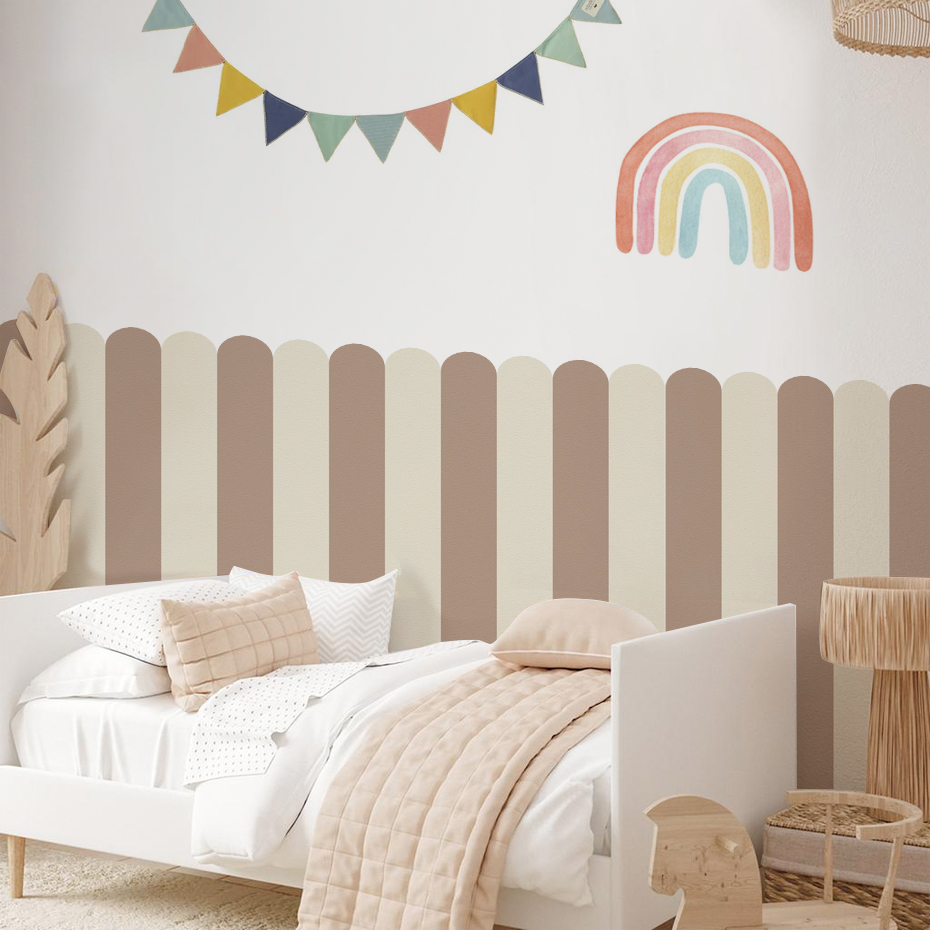 Baby Nursery Labels - Multicolor Vertical Striped Arc Wallpaper Nursery