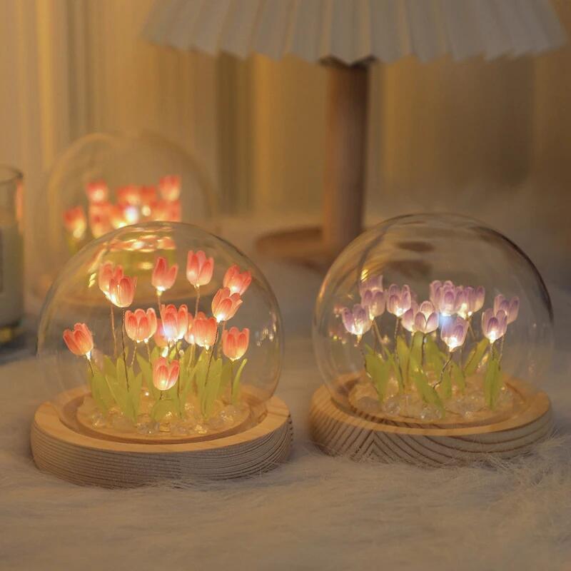 Baby Nursery Night Light - Artificial Tulip Flower Night Light Ornaments