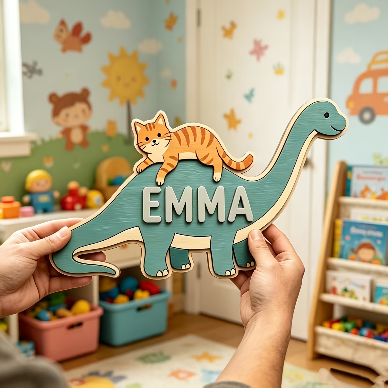 Personalized Cat Riding Dinosa - огляд і ціна Baby Nursery Toy