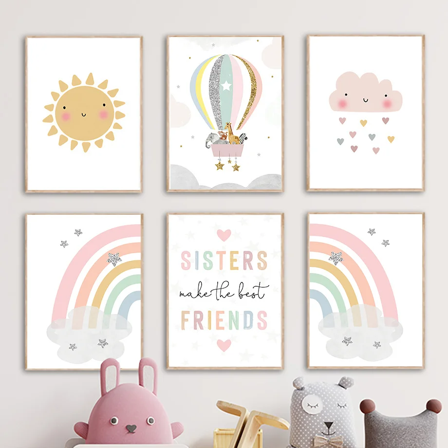 Giraffe Elephant Hot Balloon S - огляд і ціна Baby Name Wall Art