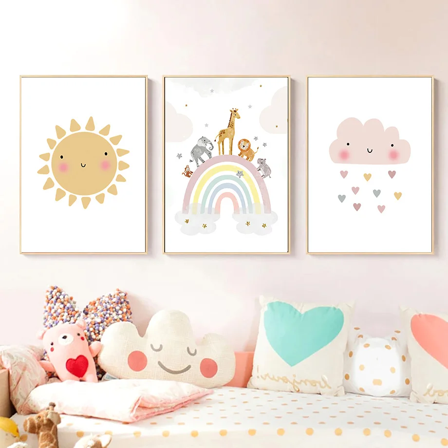 Giraffe Elephant Hot Balloon S - огляд і ціна Baby Name Wall Art