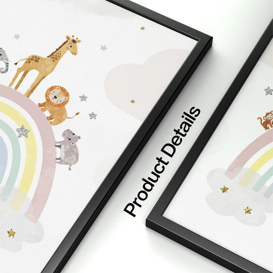Giraffe Elephant Hot Balloon S - огляд і ціна Baby Name Wall Art
