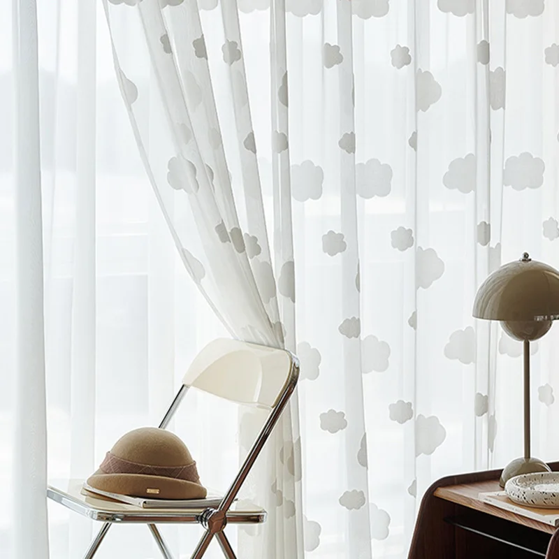 White Cloud Pattern Sheer Curt - огляд і ціна Blackout Curtain Nursery