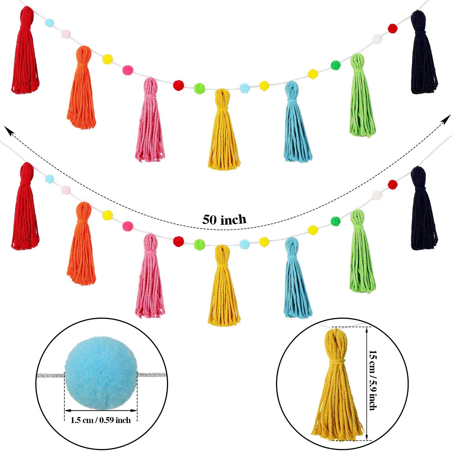3 Pcs Colorful Rainbow Boho Ta - огляд і ціна Baby Nursery Fabric