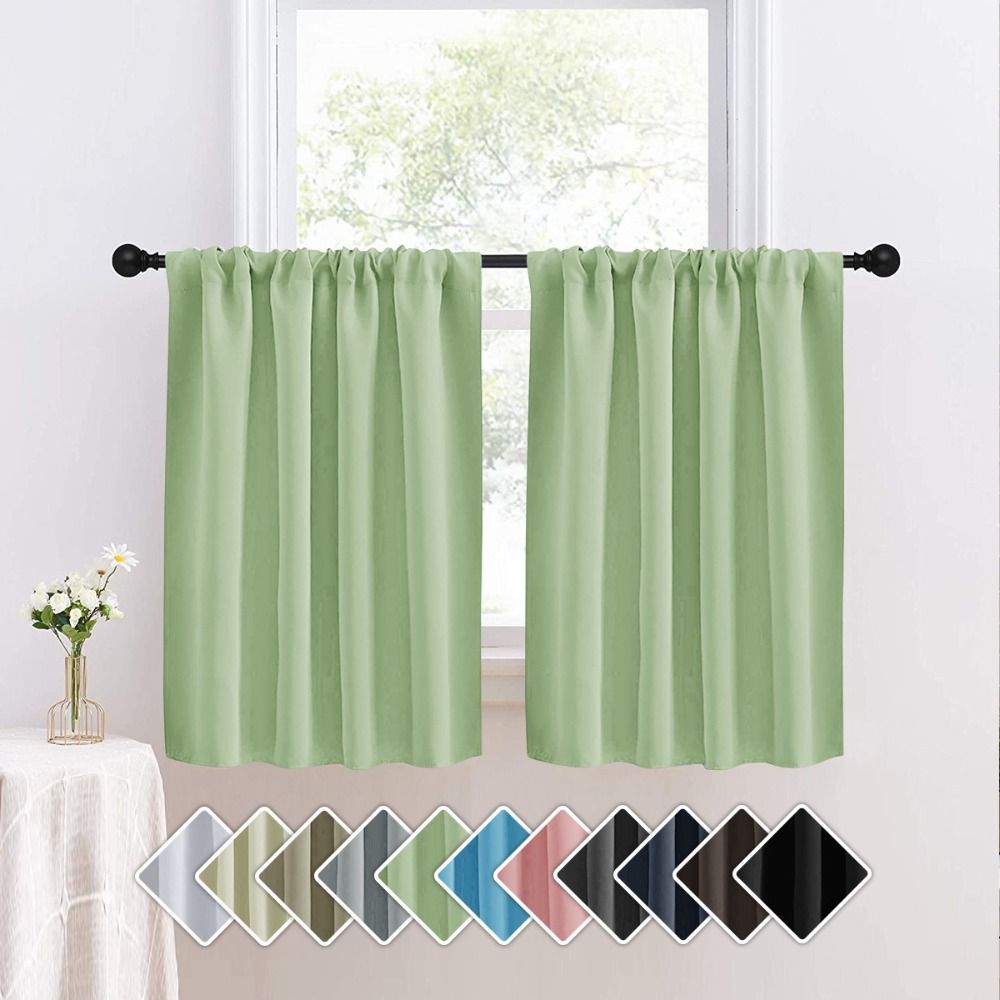 Pure Color Short Tier Curtains - огляд і ціна Blackout Curtain Nursery