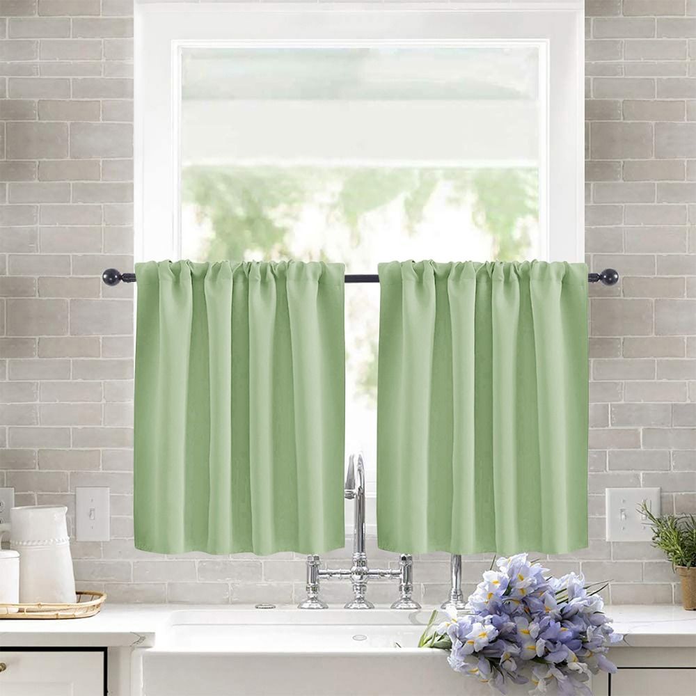 Pure Color Short Tier Curtains - огляд і ціна Blackout Curtain Nursery