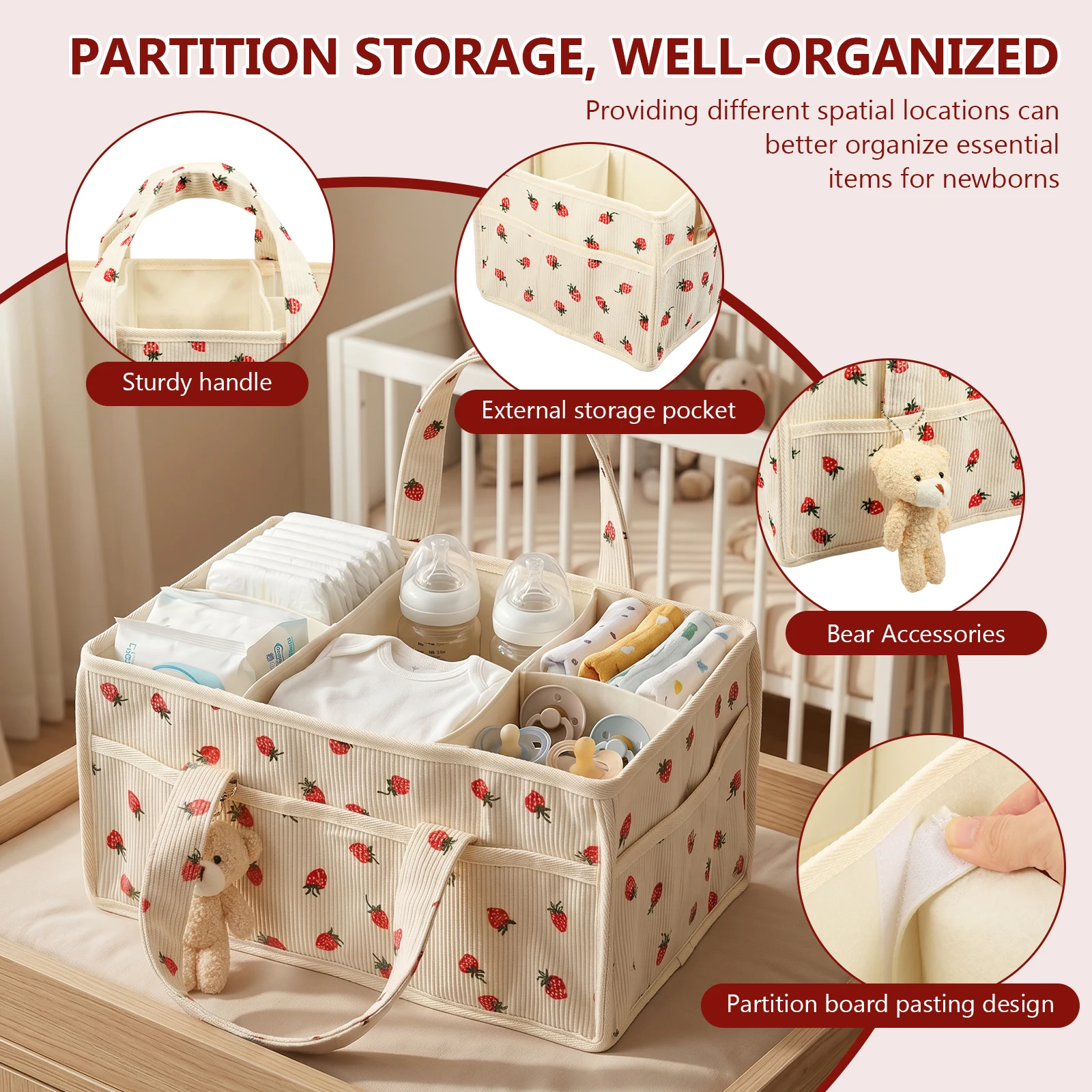 Baby Nappy Wipe Basket Organiz - огляд і ціна Baby Nursery Handles