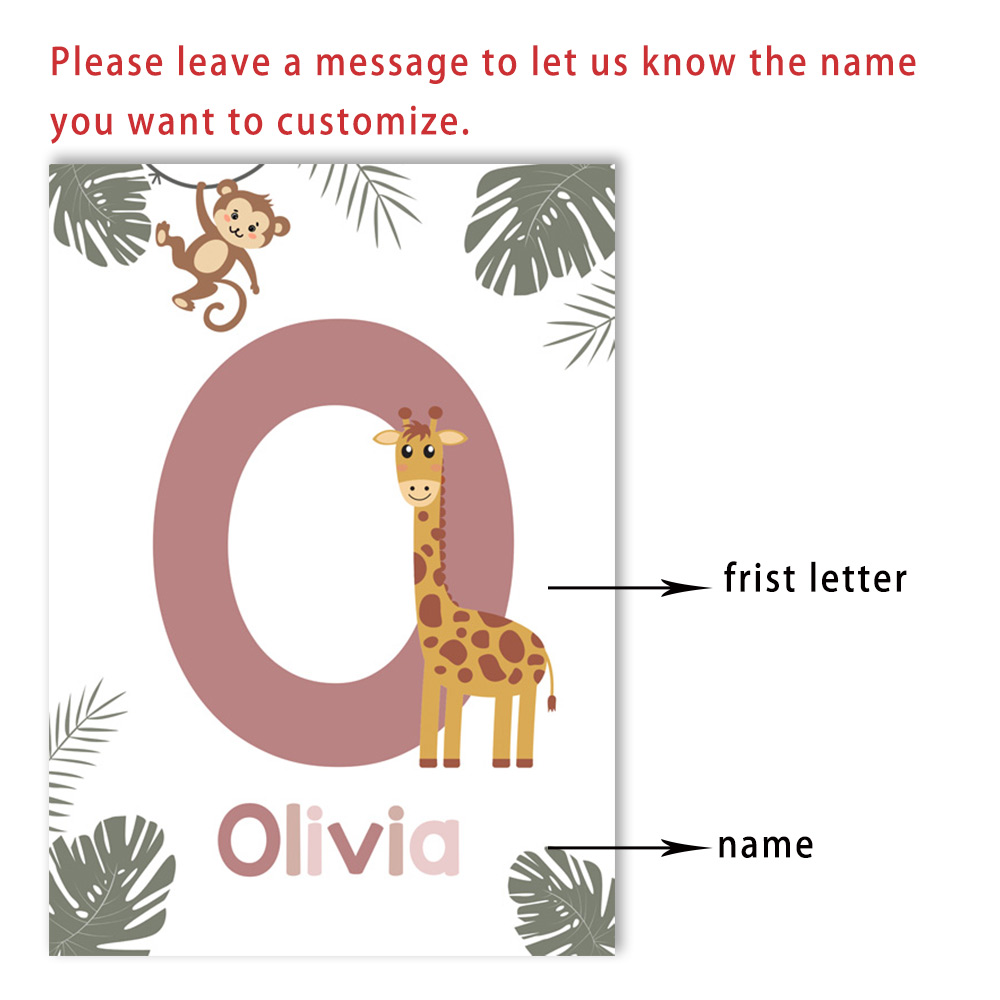 Nordic Jungle Animal Posters C - огляд і ціна Baby Name Wall Art