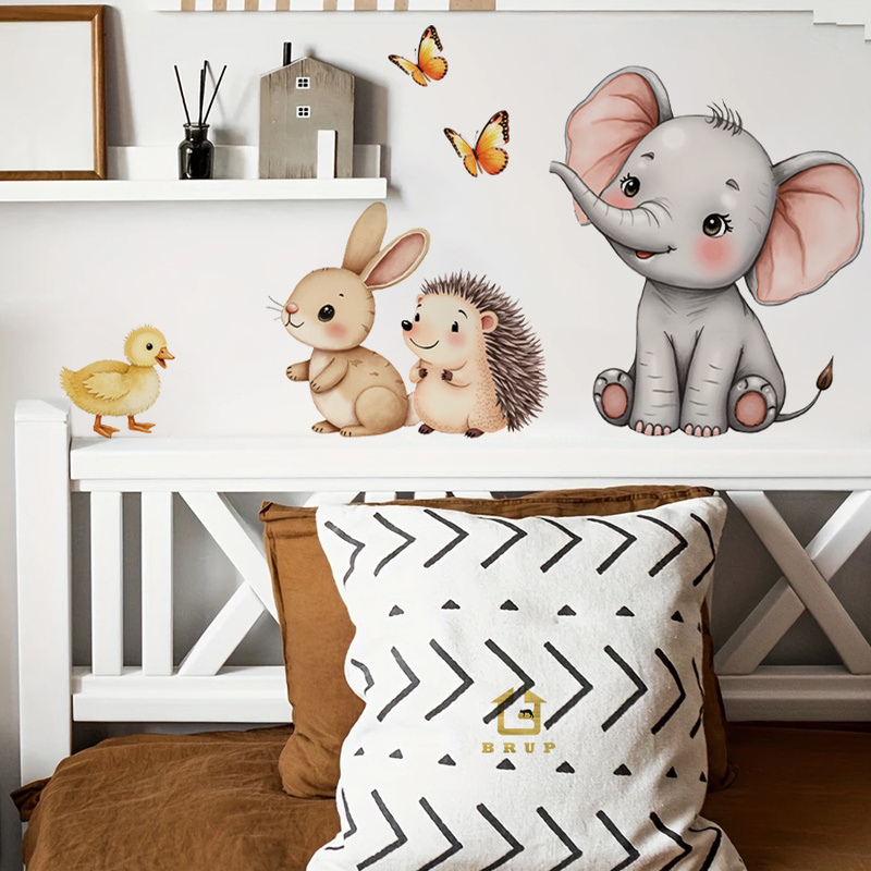 Cartoon Animal Wall Sticker -  - огляд і ціна Baby Nursery Labels