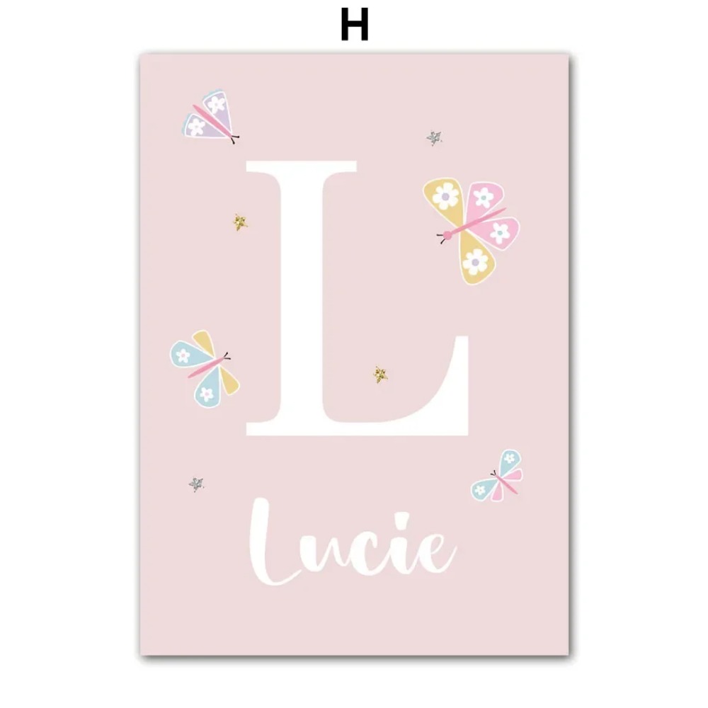Pink Unicorn Rabbit Rainbow Cl - огляд і ціна Baby Name Wall Art