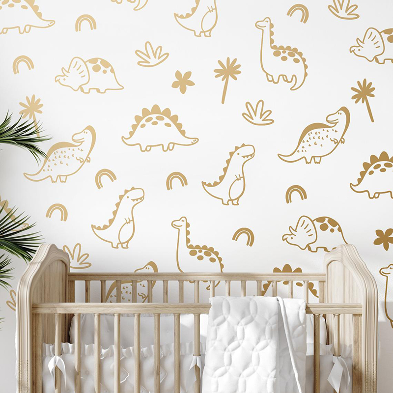 Geometric Dinosaur Tree Rainbo - огляд і ціна Baby Nursery Labels