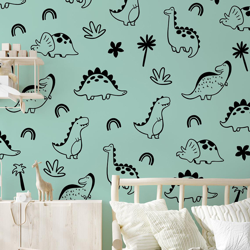 Geometric Dinosaur Tree Rainbo - огляд і ціна Baby Nursery Labels