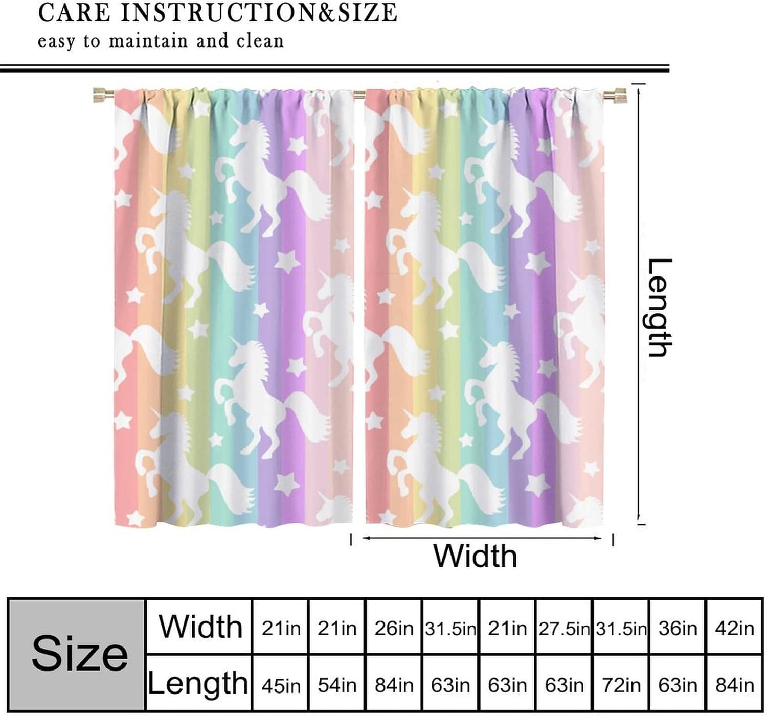 Rainbow Unicorn Blackout Curta - огляд і ціна Blackout Curtain Nursery