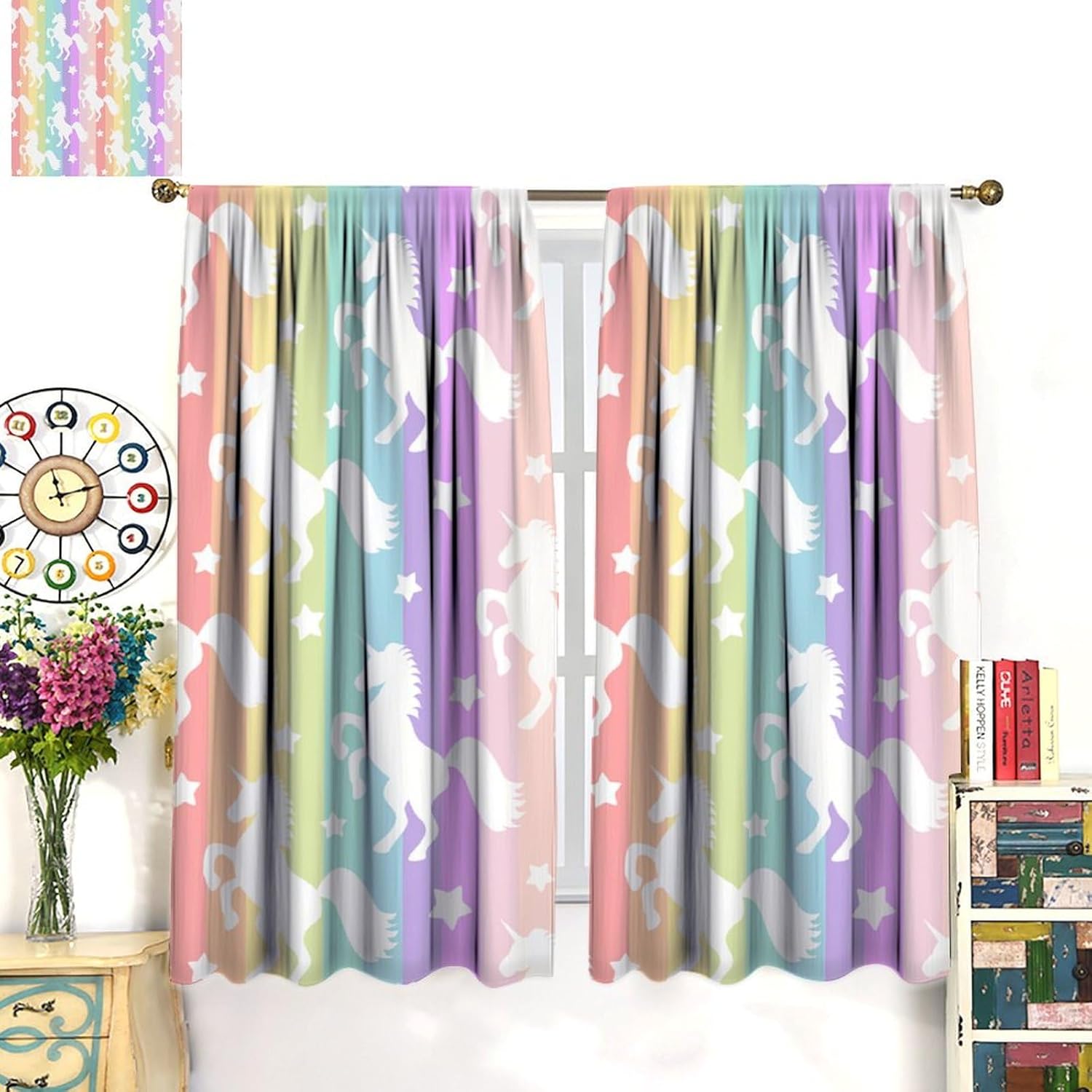 Rainbow Unicorn Blackout Curta - огляд і ціна Blackout Curtain Nursery
