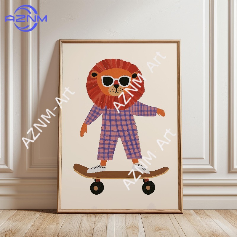 1PC Funny Animal Skateboarding - огляд і ціна Baby Nursery Fabric