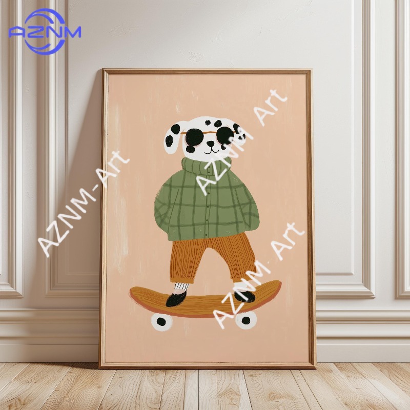 1PC Funny Animal Skateboarding - огляд і ціна Baby Nursery Fabric
