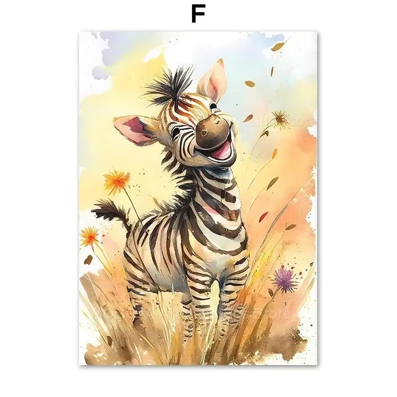 Watercolor Lion Giraffe Tiger  - огляд і ціна Baby Nursery Fabric