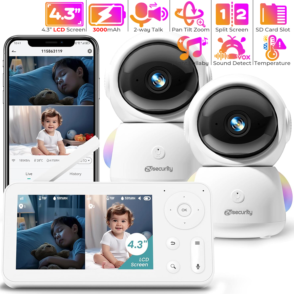 2K Baby Monitor with 2 Cameras - огляд і ціна Baby Nursery Night Light