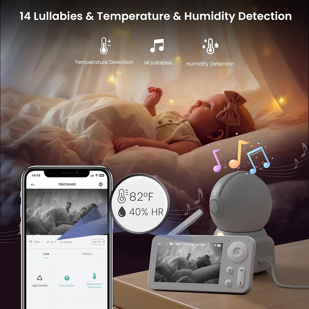 2K Baby Monitor with 2 Cameras - огляд і ціна Baby Nursery Night Light
