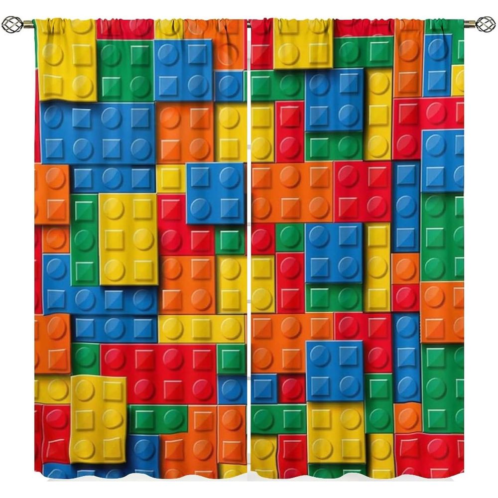 Colorful Geometric Toy Brick P - огляд і ціна Blackout Curtain Nursery