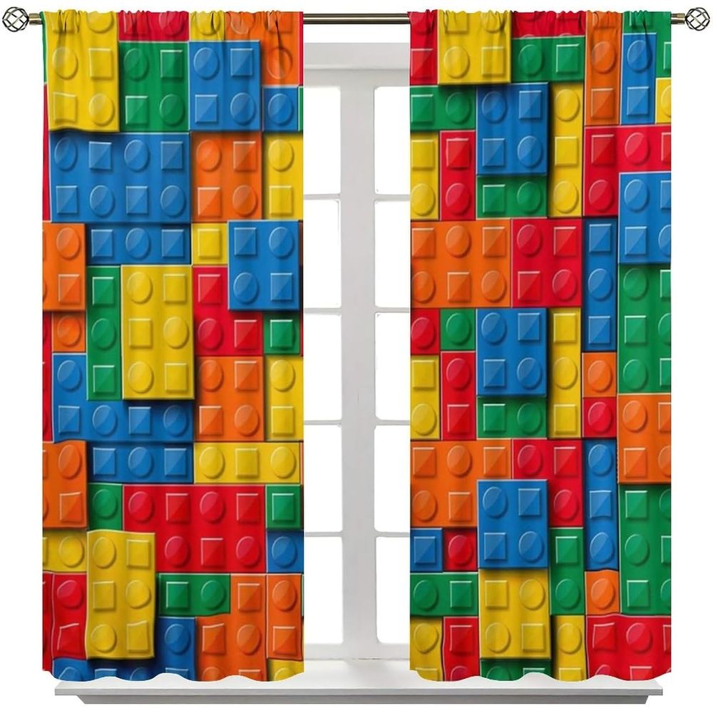 Colorful Geometric Toy Brick P - огляд і ціна Blackout Curtain Nursery