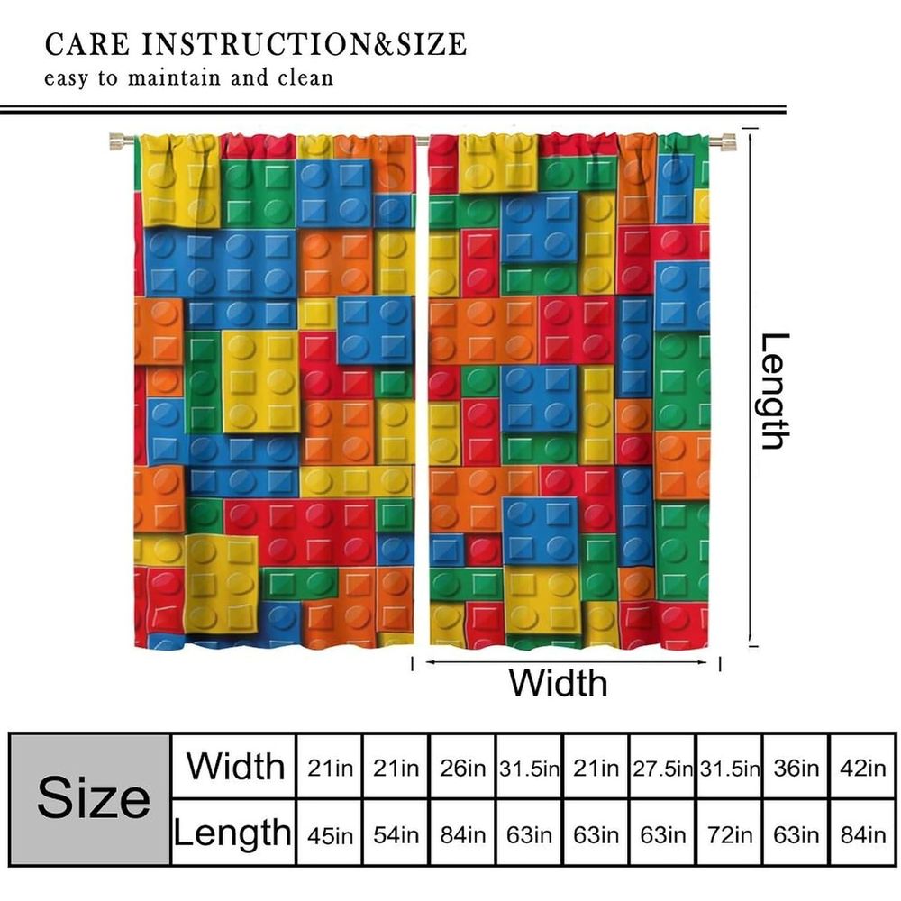 Colorful Geometric Toy Brick P - огляд і ціна Blackout Curtain Nursery