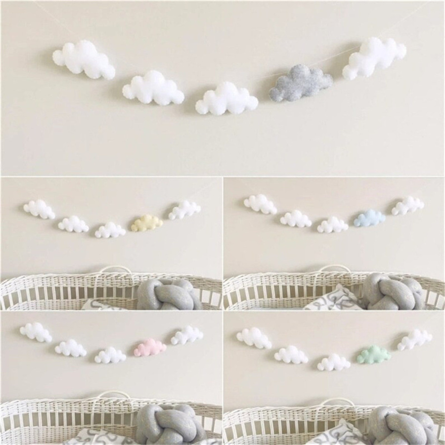 Nordic Felt Cloud Garlands Str - огляд і ціна Baby Nursery Fabric
